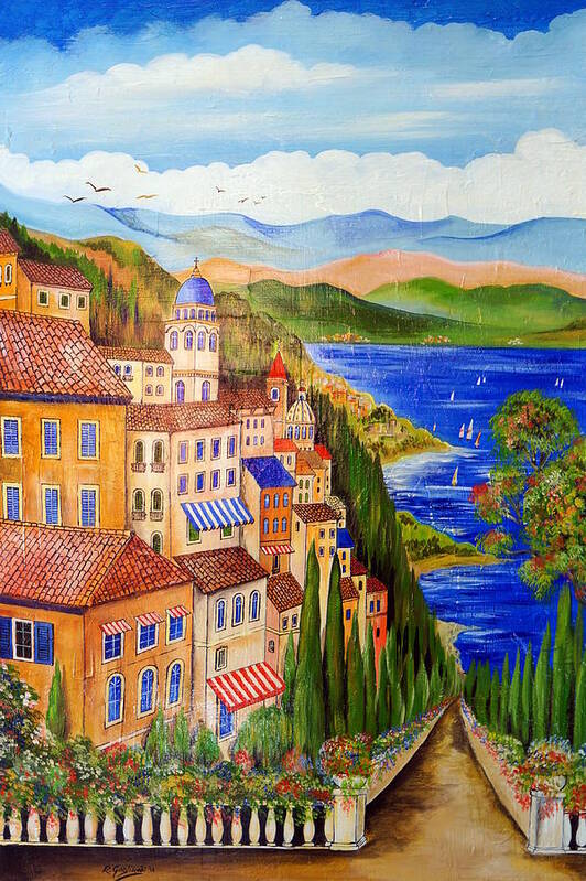 Italia Art Print featuring the painting The Lake #2 by Roberto Gagliardi