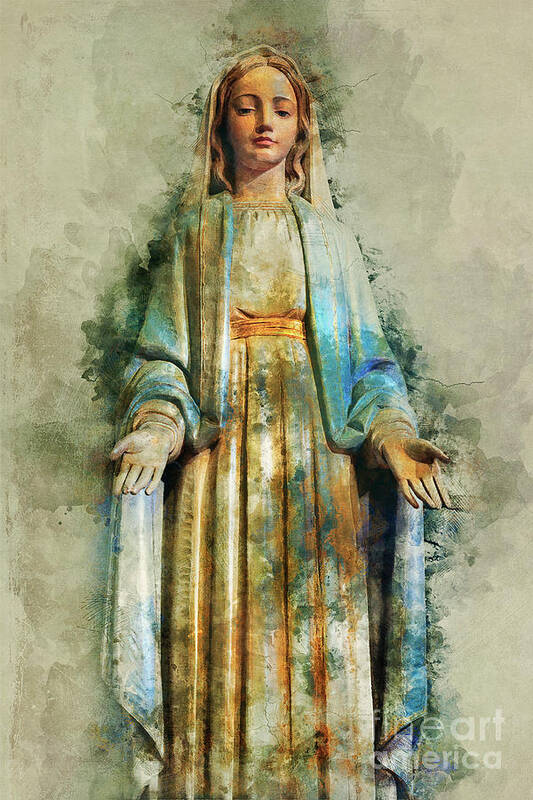 Religion Art Print featuring the mixed media The Virgin Mary #2 by Ian Mitchell