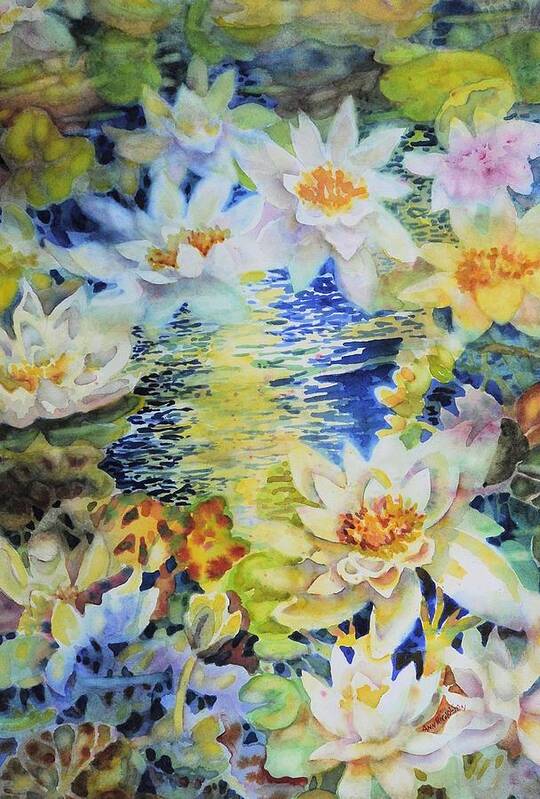 Watercolor Art Print featuring the painting Water Garden #2 by Ann Nicholson