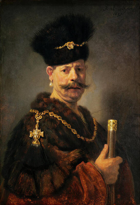 Rembrandt Van Rijn Art Print featuring the painting A Polish Nobleman #3 by Rembrandt van Rijn