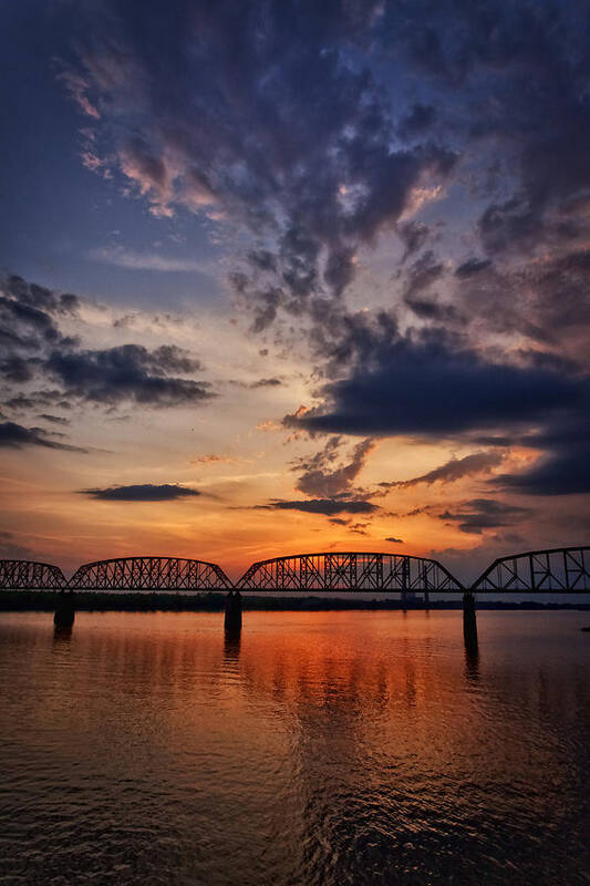 Sunset Art Print featuring the photograph Ohio River Sunset #3 by Diana Powell