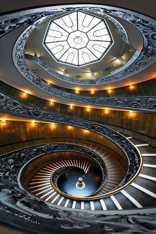 Vatican Art Print featuring the photograph Spiral staircase #3 by Songquan Deng