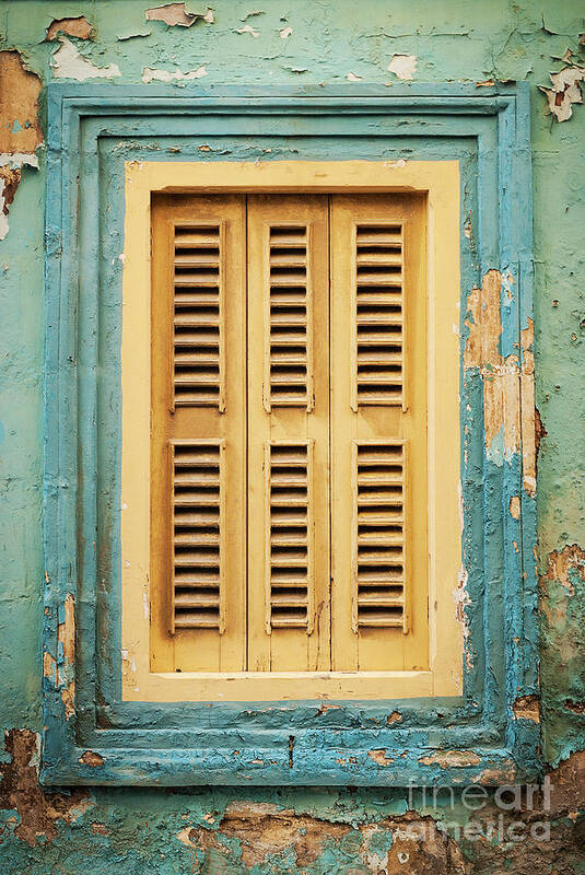 Architecture Art Print featuring the photograph Traditional House Window Architecture Detail La Valletta Old Tow #3 by JM Travel Photography