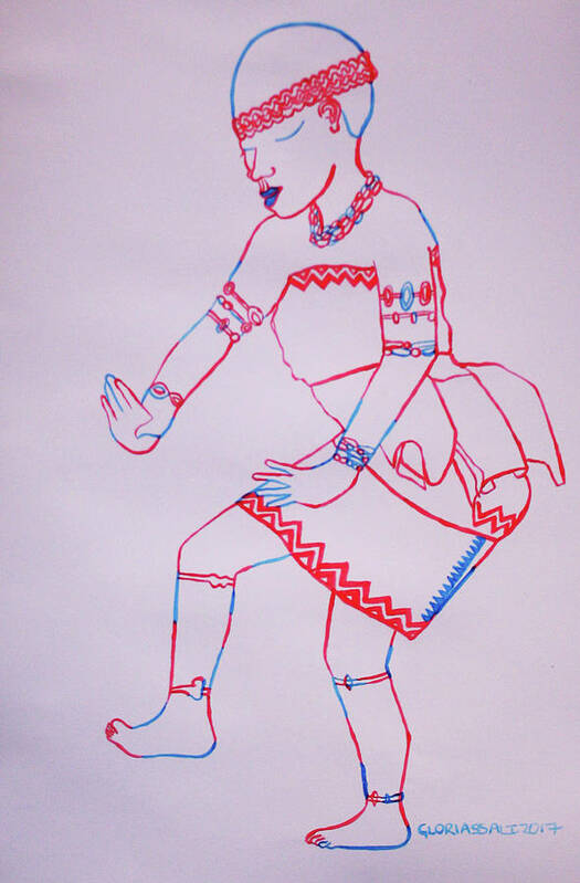 Jesus Art Print featuring the painting Adowa Dance Ghana #4 by Gloria Ssali