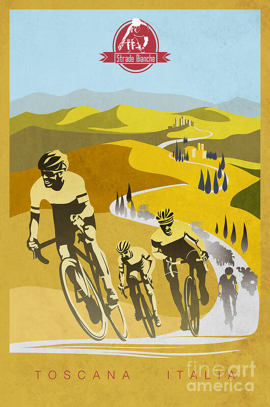 Strade Bianche Art Print featuring the digital art Strade Bianche by Sassan Filsoof