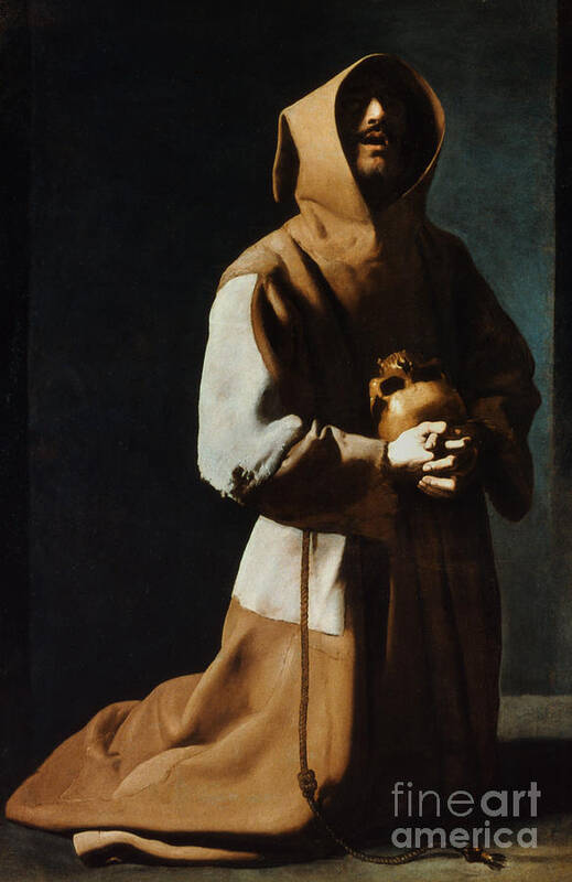 12th Century Art Print featuring the painting St Francis Of Assisi by Francisco de Zurbaran