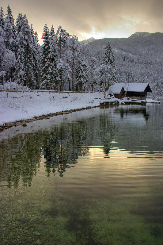 Winter Art Print featuring the photograph Alpine winter reflections #5 by Ian Middleton