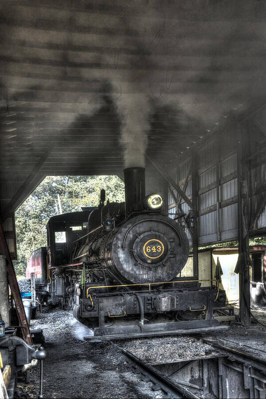 Ngine Art Print featuring the photograph In the engine shed steaming up #5 by Paul W Faust - Impressions of Light