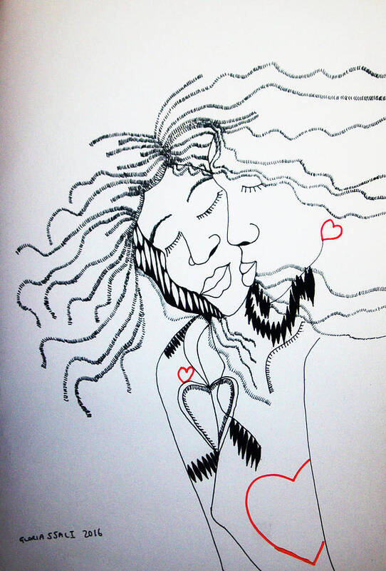 Jesus Art Print featuring the drawing Love is a Heart #5 by Gloria Ssali