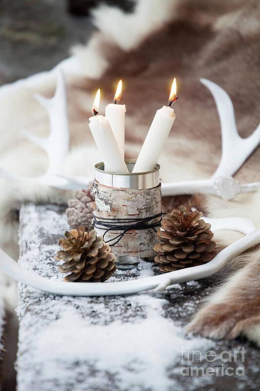 Reindeer Horn Art Print featuring the photograph Candles #6 by Kati Finell