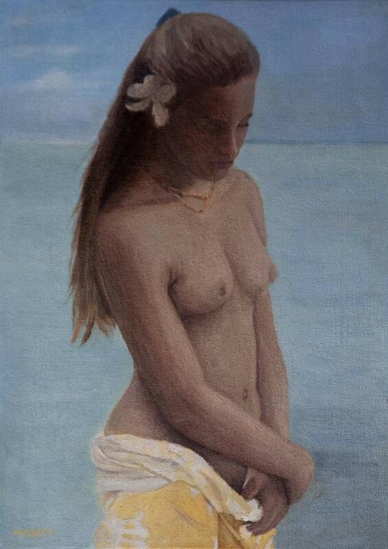 Nude Art Print featuring the painting Modesty #6 by Masami Iida