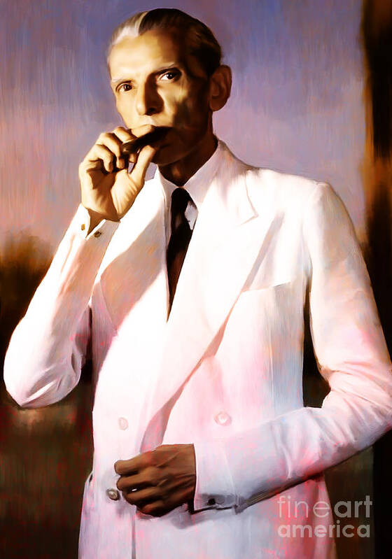 Quaid E Azam Painting Art Print featuring the painting Quaid e Azam #6 by Gull G