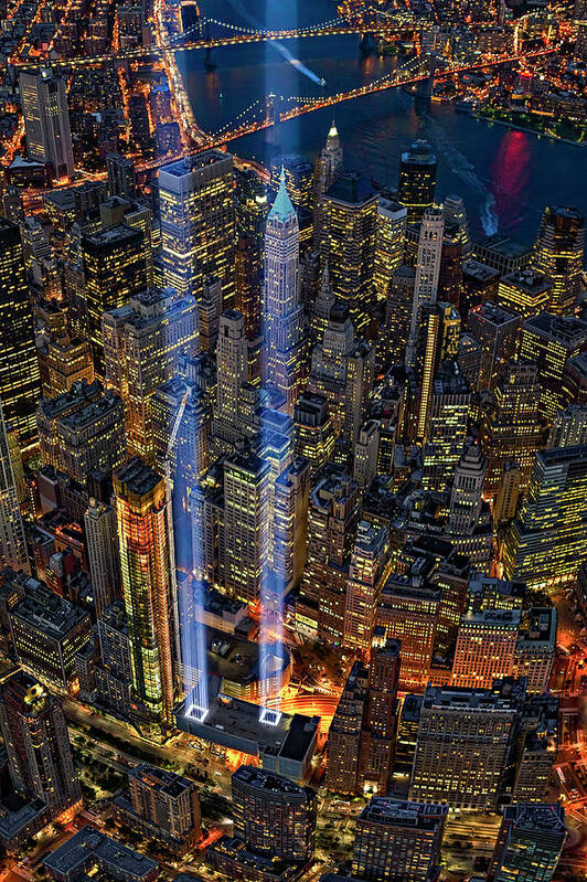 September 11 Art Print featuring the photograph 911 NYC Tribute In Light by Susan Candelario