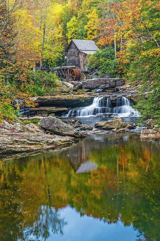 Babcock State Park Art Print featuring the photograph A Colorful Fall Day In WVA by Willie Harper