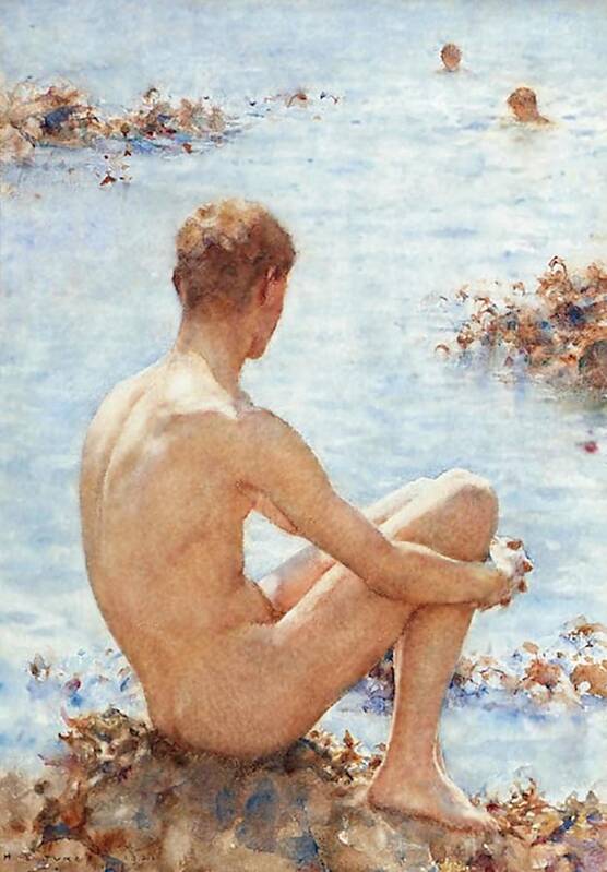 Holiday Art Print featuring the painting A Holiday by Henry Scott Tuke