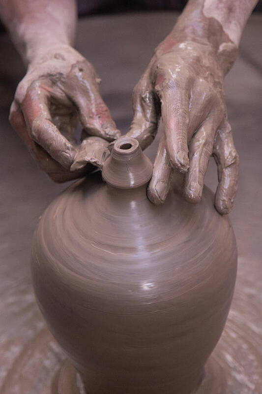 Pottery Art Print featuring the photograph A Master at Work 2 by Joe Kopp