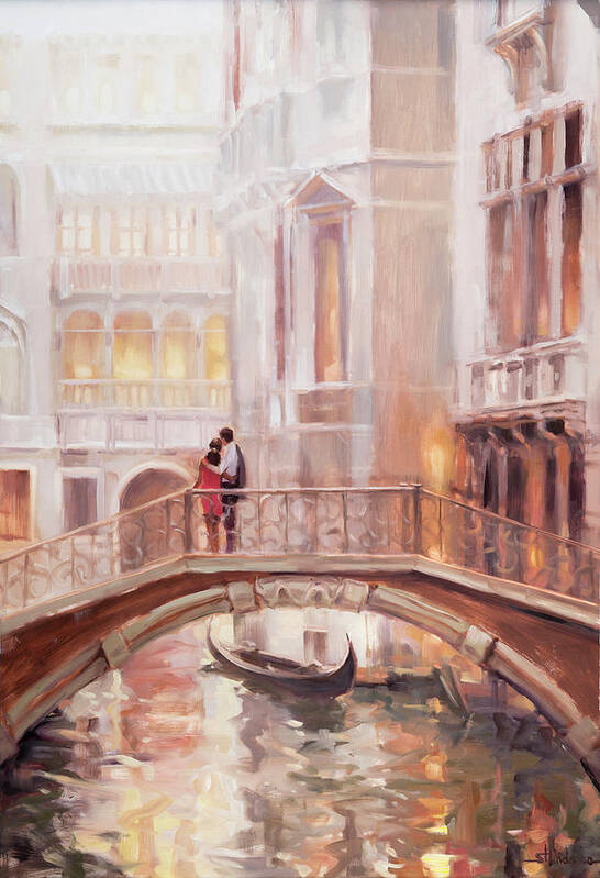 Romantic Art Print featuring the painting A Perfect Afternoon in Venice by Steve Henderson