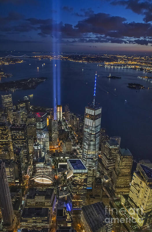 A Tribute In Lights Art Print featuring the photograph A Tribute in Lights by Roman Kurywczak