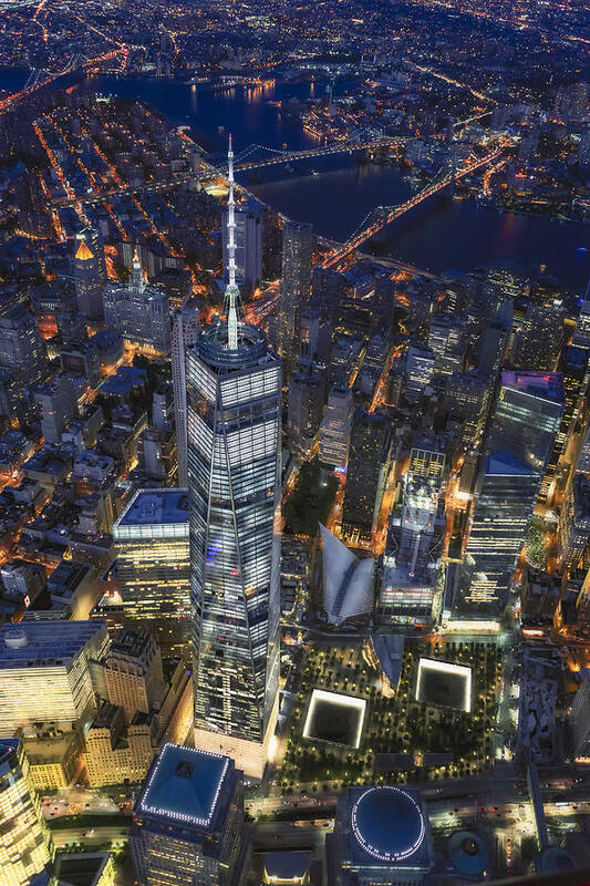 World Trade Center Art Print featuring the photograph Above The Freedom Tower WTC by Susan Candelario