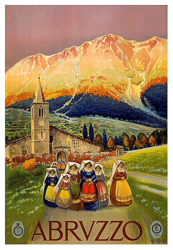 Abruzzo Art Print featuring the painting Abruzzo, Italy by Long Shot