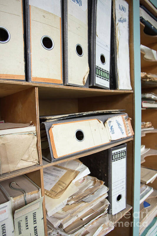 Iceland Art Print featuring the photograph Account books in an old office by Edward Fielding