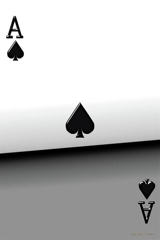 'gamble' Collection By Serge Averbukh Art Print featuring the digital art Ace of Spades  by Serge Averbukh