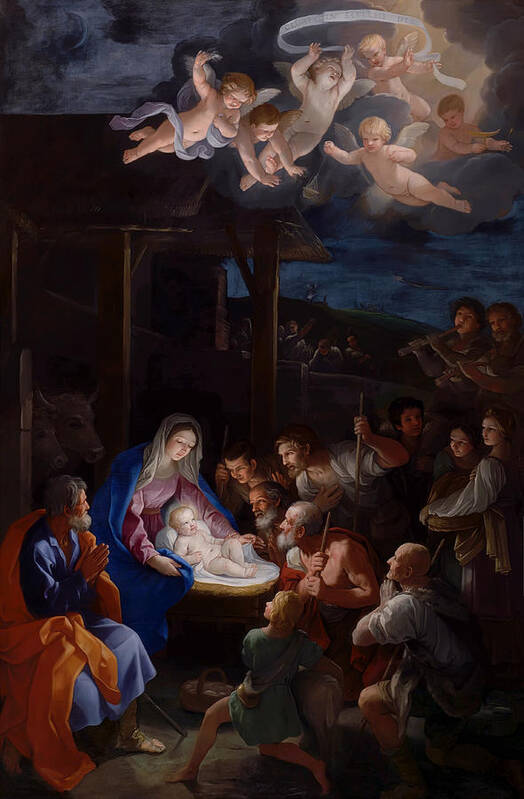 Guido Reni Art Print featuring the painting Adoration Of The Shepherds by Guido Reni