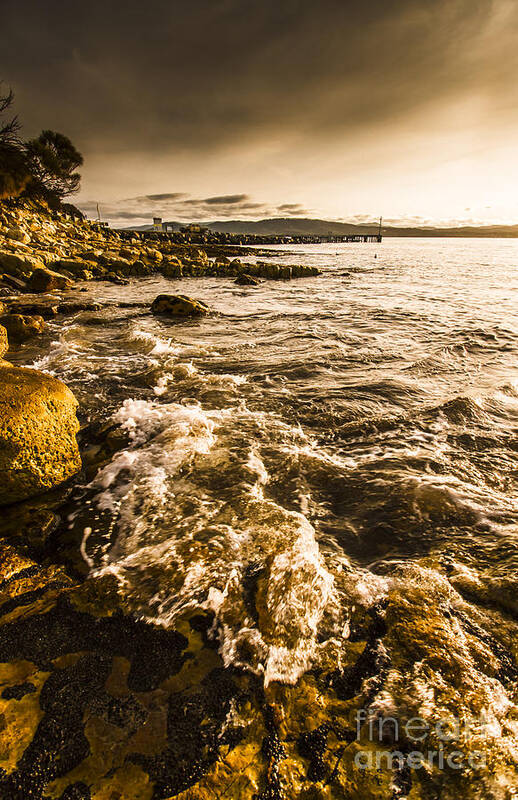 Afternoon Art Print featuring the photograph Afternoon rocky coast by Jorgo Photography