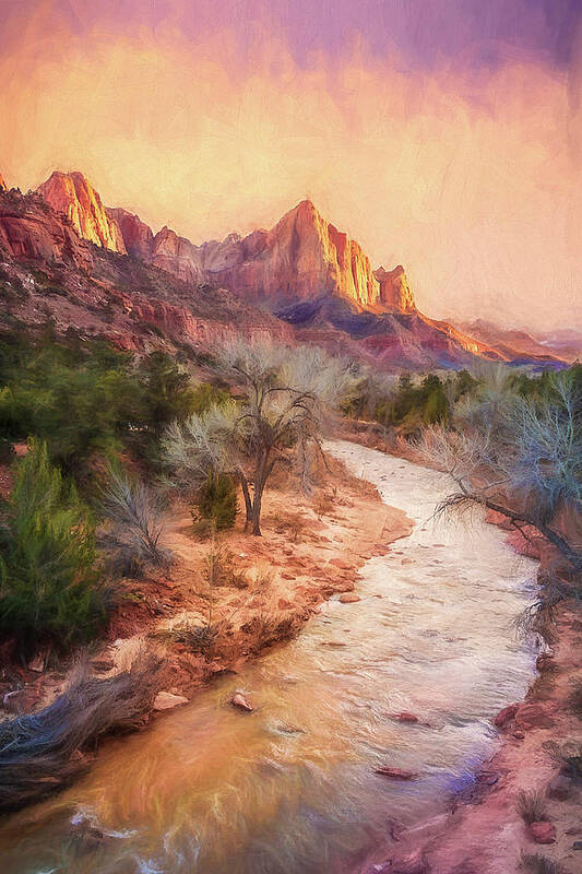 Zion Art Print featuring the digital art All Along the Watchtower by Rick Wicker