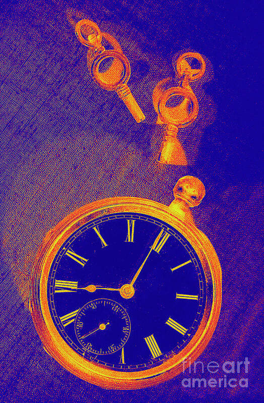 Pocket Watch Art Print featuring the digital art Almost Eight by Diane Macdonald