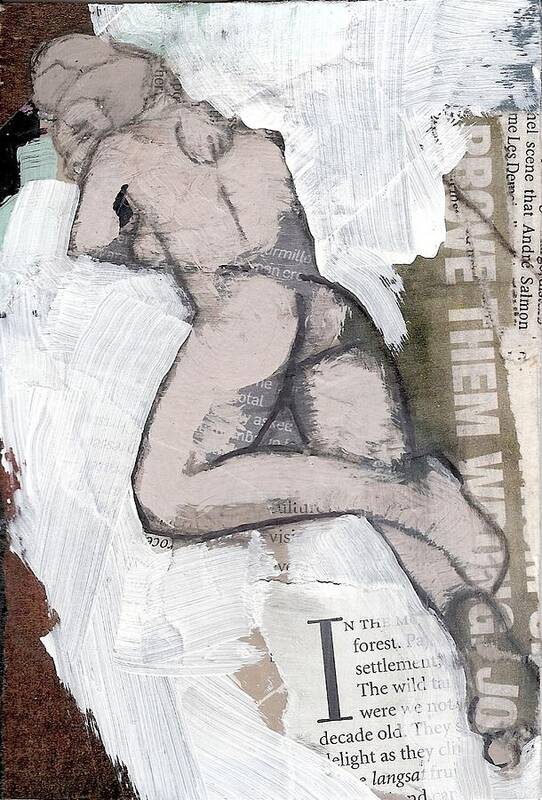 Nudes Art Print featuring the painting Alphabet nude I by Joanne Claxton