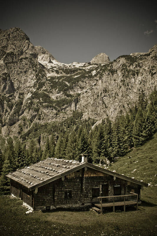 Alpine Cabin Art Print featuring the photograph Alpine Cabin by Frank Tschakert