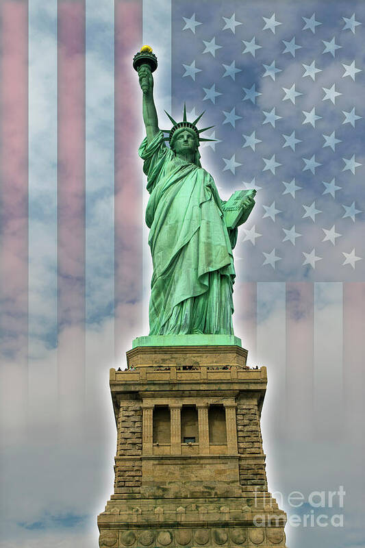 Statue Of Liberty Art Print featuring the digital art American Liberty by Timothy Lowry