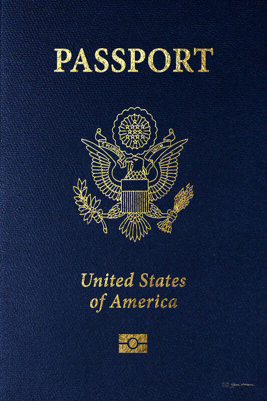 “passports” Collection Serge Averbukh Art Print featuring the digital art American Passport Cover by Serge Averbukh