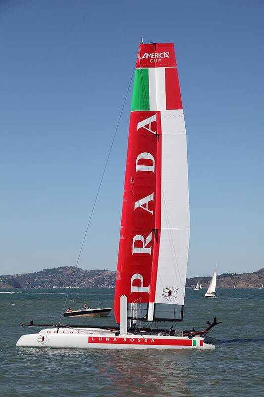 San Francisco Art Print featuring the photograph America's Cup in San Francisco - Italy Luna Rossa Paranha Sailboat - 5D18216 by Wingsdomain Art and Photography