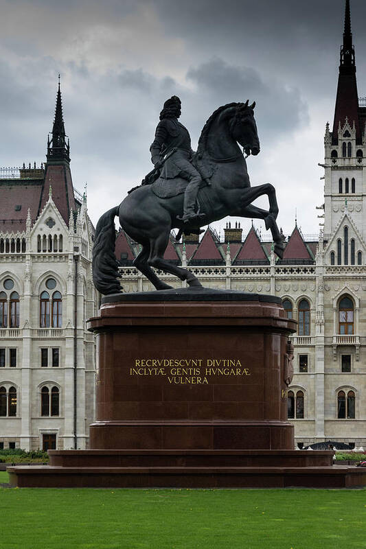 Gyula Andrassy Art Print featuring the photograph Andrassy and Parliament by Steven Richman