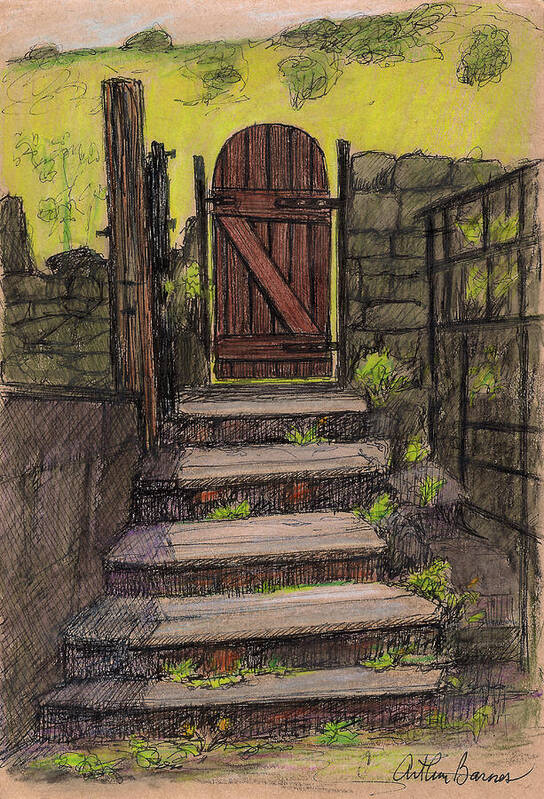 Gate Art Print featuring the painting Andrew's Gate by Arthur Barnes