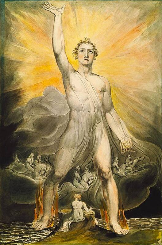 William Blake - Angel Of Revelation Art Print featuring the painting Angel Of Revelation by MotionAge Designs