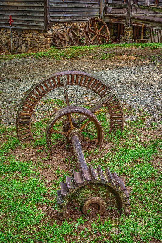 Durham Art Print featuring the photograph Antique gears by Izet Kapetanovic