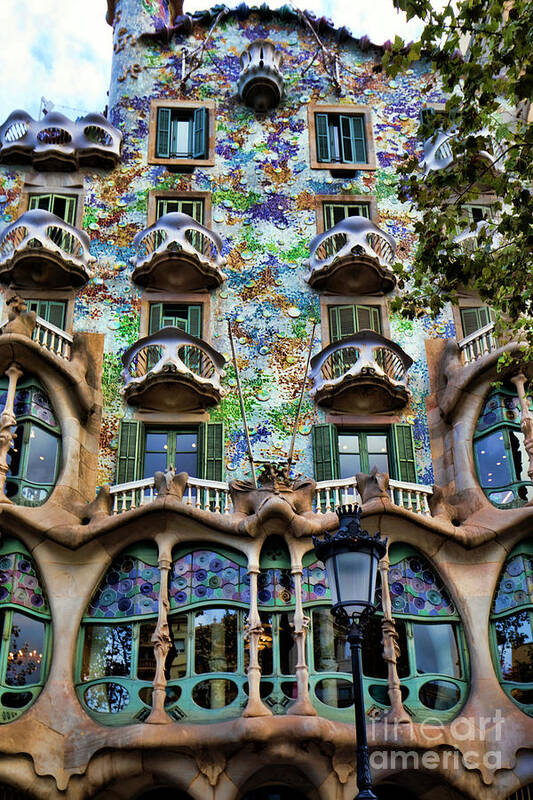 Spain Art Print featuring the photograph Antoni Gaudi's Casa Batllo Barcelona Spain by Chuck Kuhn