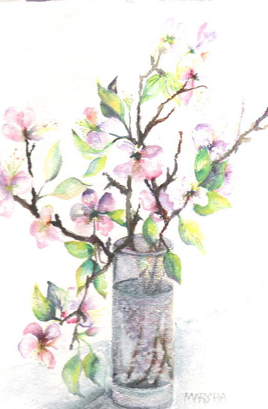 Floral Art Print featuring the painting Apple Blossoms by Marsha Woods