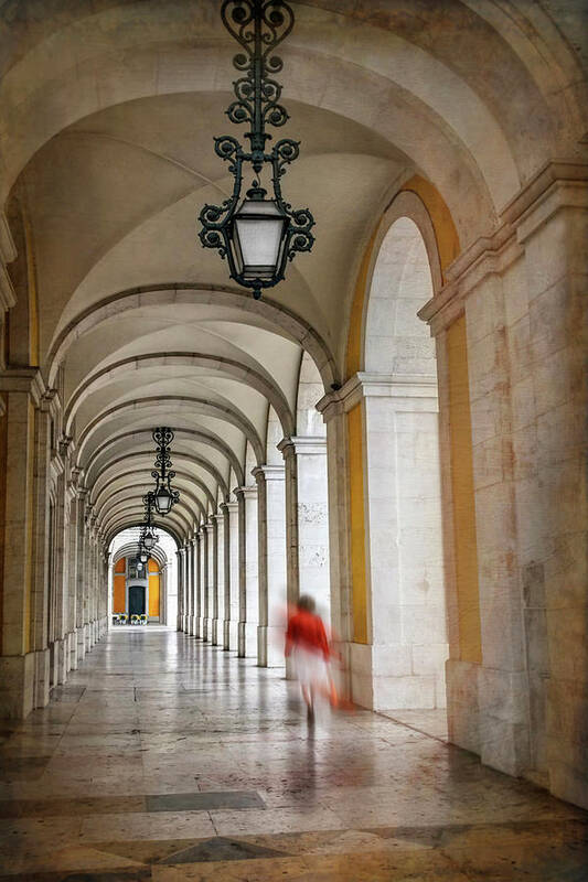 Lisbon Art Print featuring the photograph Arched Walkway Terreiro do Paco Lisbon Portugal by Carol Japp