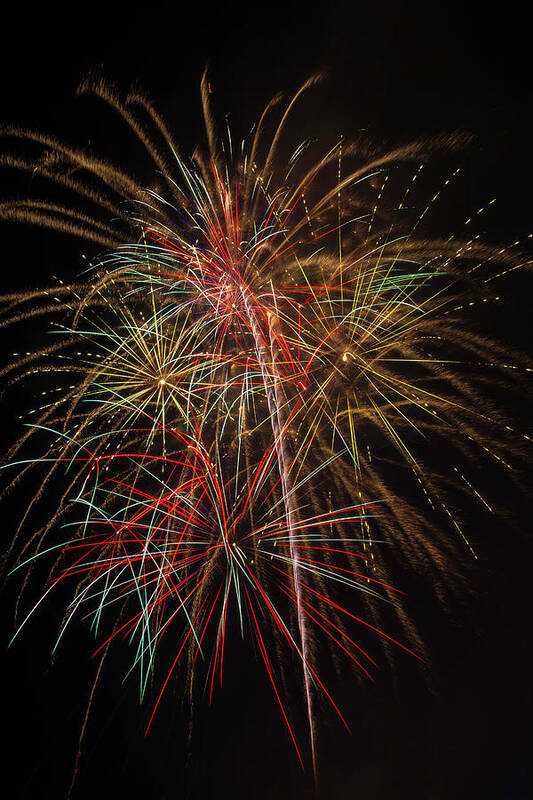 Dazzling Art Print featuring the photograph Awesome Amazing Fireworks by Garry Gay