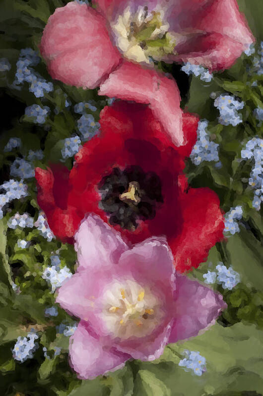 Flowers Art Print featuring the painting Backyard Arangement by Jim Proctor