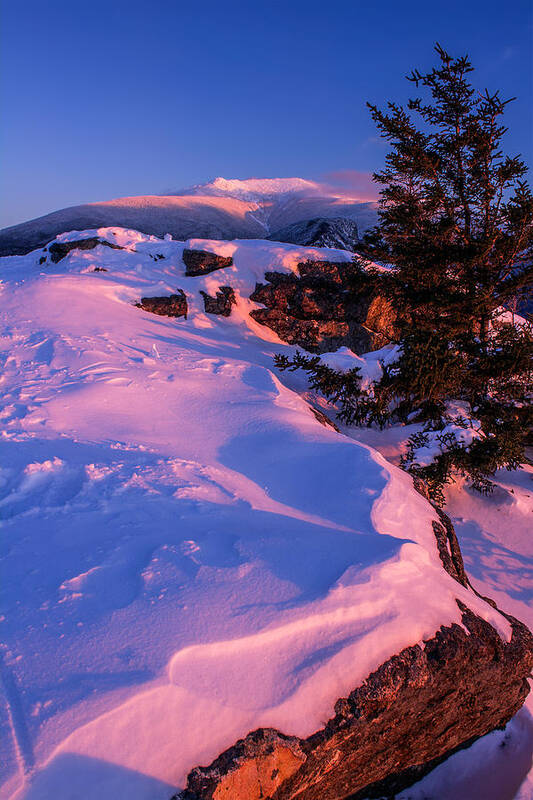 Bald Mountain Art Print featuring the photograph Bald Mountain Winter Sunset by White Mountain Images