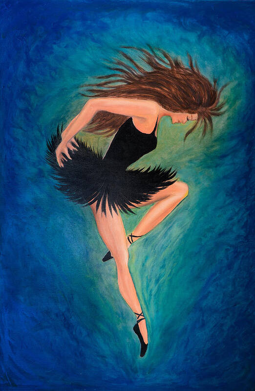 Ballerina Art Print featuring the painting Ballerina Dancer by Lilia S