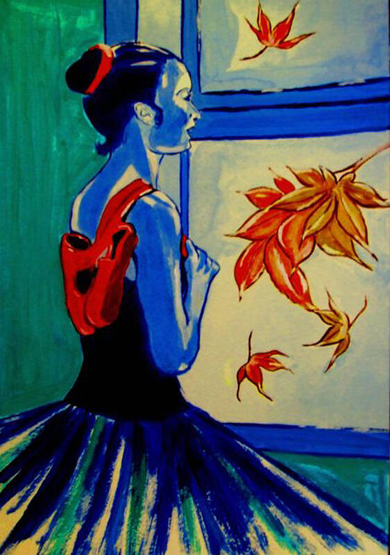  Classical Dancers Art Print featuring the painting Ballerine en Automne by Rusty Gladdish