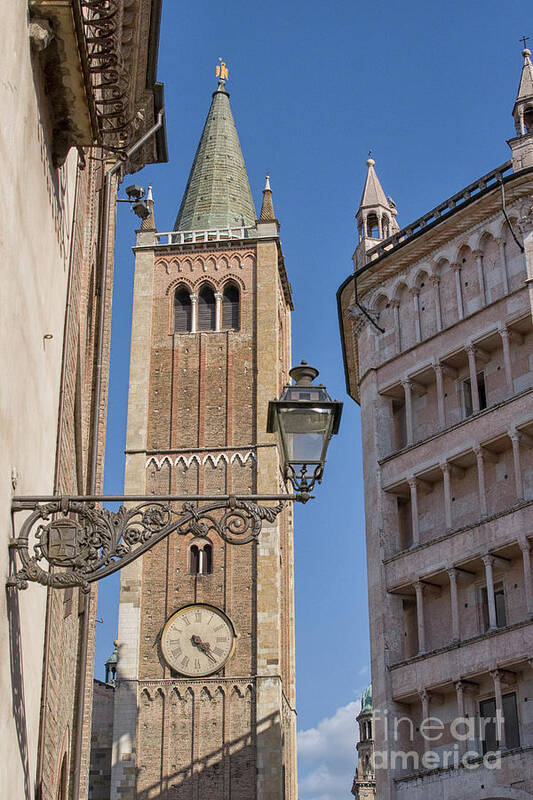 Parma Art Print featuring the photograph Baptistery and Cathedral in Parma by Patricia Hofmeester