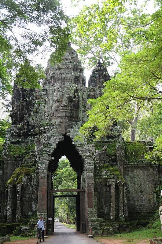 Cambodia Art Print featuring the photograph Bayon Gate by Marion Galt