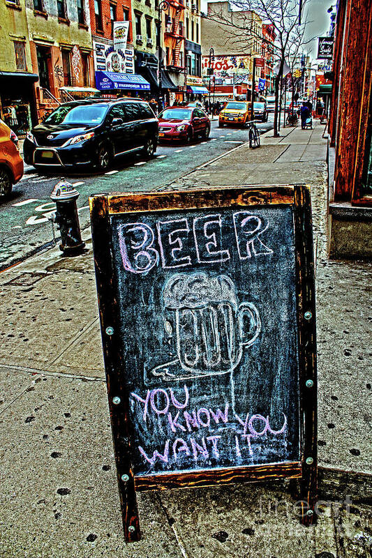 Beer Art Print featuring the photograph Beer Sign by Sandy Moulder